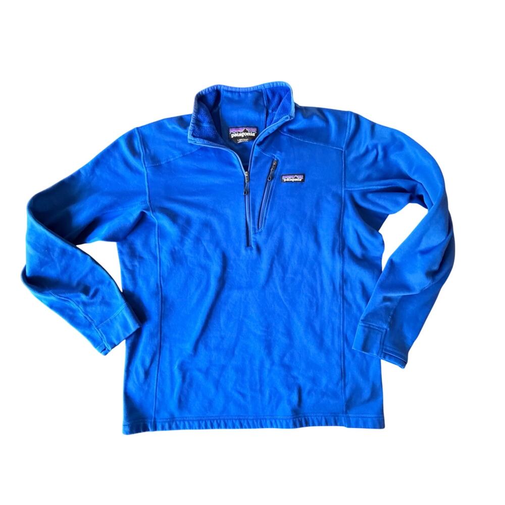 Patagonia Men’s Micro D 1/4 zip pullover blue large base layer